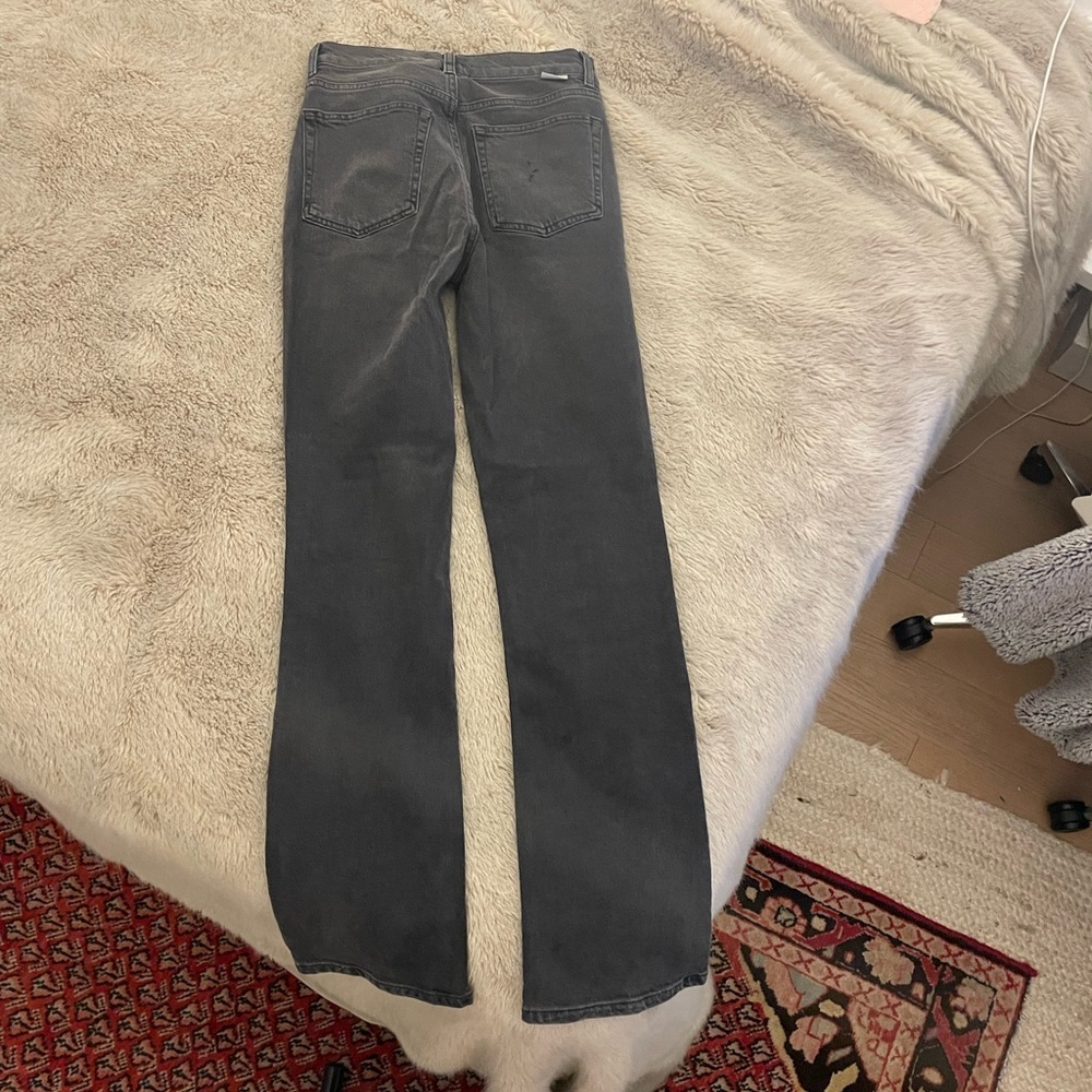 Boyish brand black high-rise boot cut jean.
